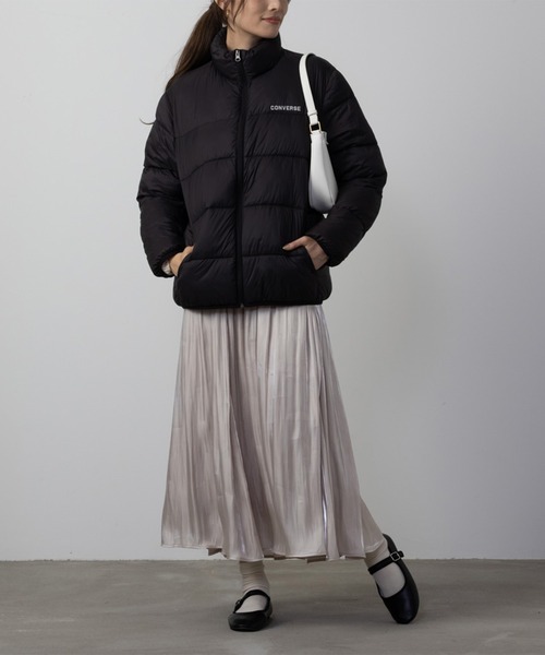 CONVERSE（コンバース）の「CONVERSE コンバース 防風 中綿　スタンドジャケット アウター（その他アウター・レディース・ブラック/カーキ・M/L）」の6枚目の写真