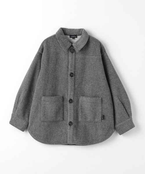 green label relaxing(グリーンレーベルリラクシング)の「TJ 起毛 ビッグシャツ 110cm-130cm(シャツ/ブラウス・キッズ・グレー/ライム・XS110/S130)」の2枚目の写真