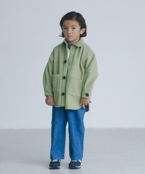 green label relaxing(グリーンレーベルリラクシング)の「TJ 起毛 ビッグシャツ 110cm-130cm(シャツ/ブラウス・キッズ・グレー/ライム・XS110/S130)」の10枚目の写真