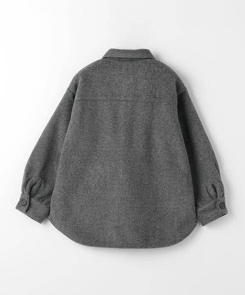 green label relaxing(グリーンレーベルリラクシング)の「TJ 起毛 ビッグシャツ 110cm-130cm(シャツ/ブラウス・キッズ・グレー/ライム・XS110/S130)」の4枚目の写真