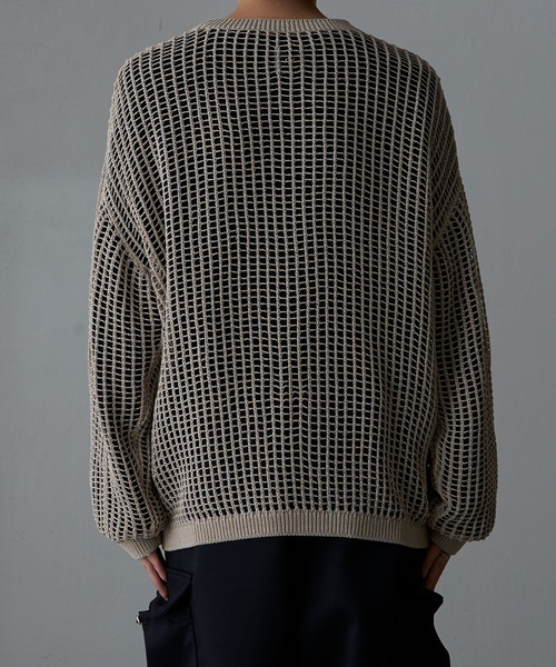 Lui's（ルイス）の「クロスメッシュニット（ニット/セーター・メンズ・ベージュ/ブラック/グレー・FREE）」の16枚目の写真
