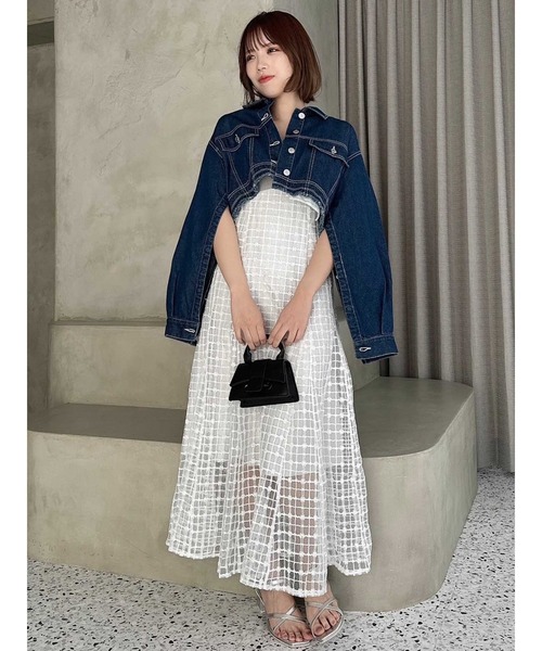 dazzlin(ダズリン)の「2WAYスリーブショートデニムジャケット(ブルゾン・レディース・ブルー/インディゴブルー/ベージュ・FREE)」の10枚目の写真