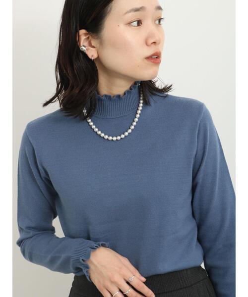Samansa Mos2 blue（サマンサモスモスブルー）の「フリル衿ニットプルオーバー（ニット/セーター・レディース・ブラック/キナリ/ブルー・F）」の3枚目の写真