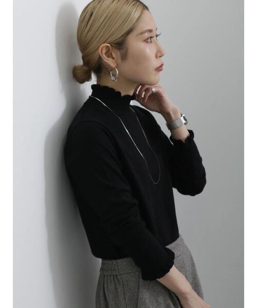 Samansa Mos2 blue（サマンサモスモスブルー）の「フリル衿ニットプルオーバー（ニット/セーター・レディース・ブラック/キナリ/ブルー・F）」の5枚目の写真