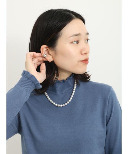 Samansa Mos2 blue（サマンサモスモスブルー）の「フリル衿ニットプル