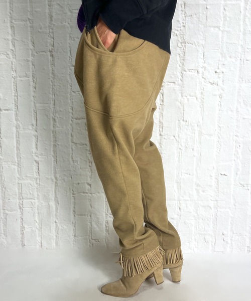 セール】ウール調 裏起毛 サルエルパンツ ツイード テーパード