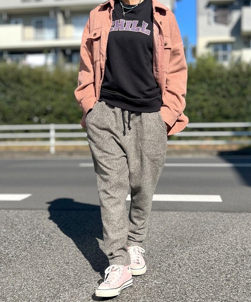 BEATJIVE(ビートジャイブ)の「ウール調 裏起毛 サルエルパンツ ツイード テーパード ジョガーパンツ イージーパンツ レディース(その他パンツ・レディース・ベージュ/ブラック/ライトベージュ/グレー・2/3)」の7枚目の写真