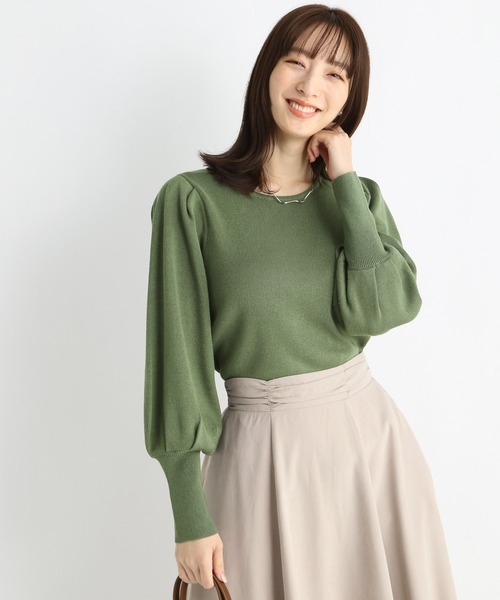 Andemiu(アンデミュウ)の「ラメパフニット 100536(ニット/セーター・レディース・アイボリー/カーキ/チャコールグレー・FREE)」の19枚目の写真