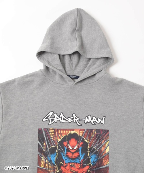 GLAZOS（グラソス）の「【MARVEL】スパイダーマン / 裏毛フロントプリントパーカー（その他トップス・キッズ・グレー/ブラック・150cm/140cm/170cm/160cm）」の6枚目の写真
