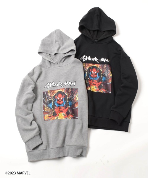 GLAZOS（グラソス）の「【MARVEL】スパイダーマン / 裏毛フロントプリントパーカー（その他トップス・キッズ・グレー/ブラック・150cm/140cm/170cm/160cm）」の10枚目の写真