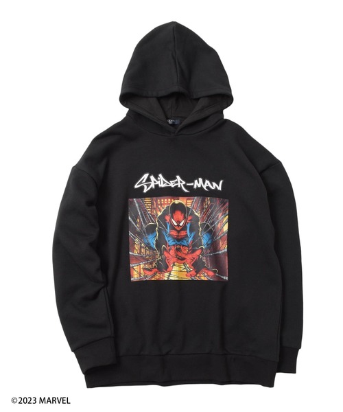 GLAZOS（グラソス）の「【MARVEL】スパイダーマン / 裏毛フロントプリントパーカー（その他トップス・キッズ・グレー/ブラック・150cm/140cm/170cm/160cm）」の3枚目の写真