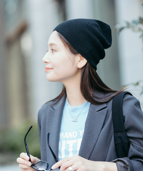 JOURNAL STANDARD(ジャーナルスタンダード)の「《一部店舗+WEB限定》Onda×JS オーガニックコットンニットキャップ(ニットキャップ/ビーニー・レディース・ブラック/チャコールグレー・FREE)」の1枚目の写真