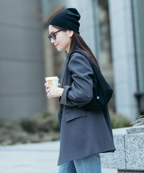 JOURNAL STANDARD(ジャーナルスタンダード)の「《一部店舗+WEB限定》Onda×JS オーガニックコットンニットキャップ(ニットキャップ/ビーニー・レディース・ブラック/チャコールグレー・FREE)」の7枚目の写真