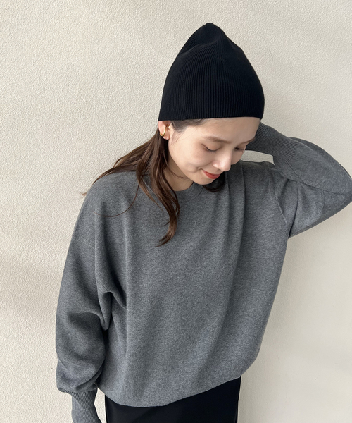 JOURNAL STANDARD(ジャーナルスタンダード)の「《一部店舗+WEB限定》Onda×JS オーガニックコットンニットキャップ(ニットキャップ/ビーニー・レディース・ブラック/チャコールグレー・FREE)」の10枚目の写真