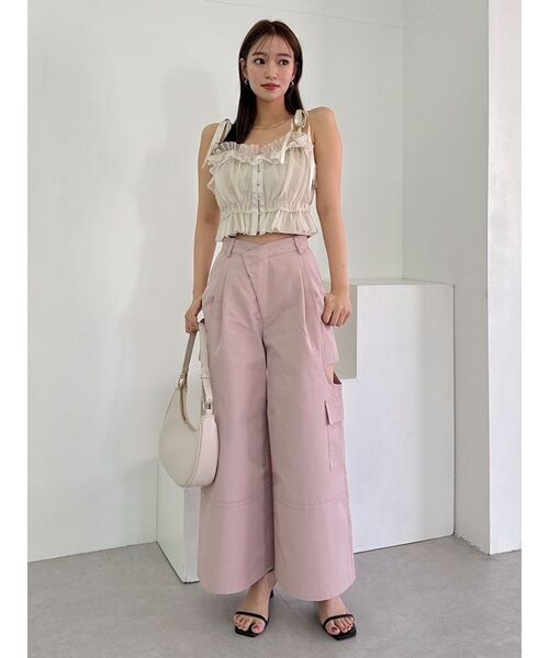 GOLDS♡ビジューバックル×チェーン付き♡キャミトップス／チュニック♡ピンクM dazzlin（ダズリン）の「2wayチュールビスチェ（キャミソール）」 - WEAR