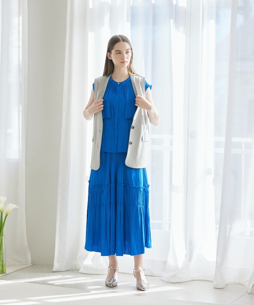 INED CLARO(イネドクラロ)の「シルキーレイヤーブラウス(シャツ/ブラウス・レディース・アイボリー/ブルー・フリー)」の22枚目の写真