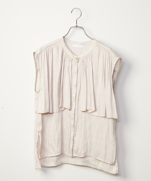 INED CLARO(イネドクラロ)の「シルキーレイヤーブラウス(シャツ/ブラウス・レディース・アイボリー/ブルー・フリー)」の4枚目の写真