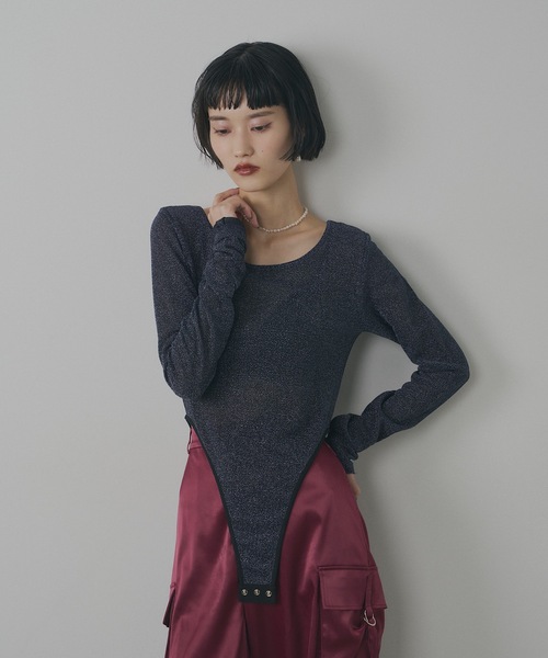 VIOLETTA(ヴィオレッタ)の「ラメカットソーボディスーツ(その他トップス・レディース・ネイビー/シルバー/ホワイト/ライトブルー・FREE)」の21枚目の写真