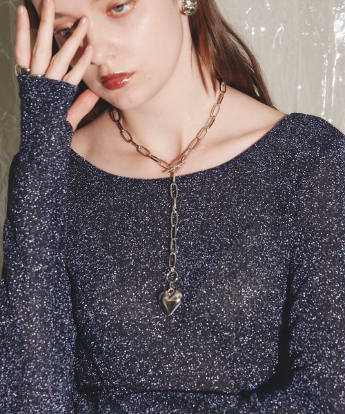 VIOLETTA(ヴィオレッタ)の「ラメカットソーボディスーツ(その他トップス・レディース・ネイビー/シルバー/ホワイト/ライトブルー・FREE)」の5枚目の写真