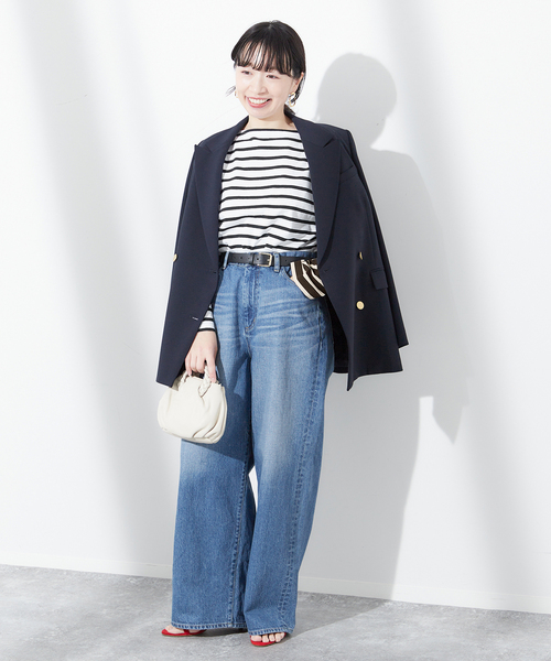 LEMINOR（ルミノール）の「《別注》【Leminor/ルミノア】クレイジーボーダー：カットソー（Tシャツ/カットソー・レディース・ブラック/アイボリー・3）」の10枚目の写真