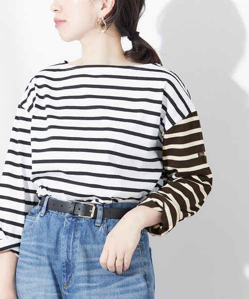 LEMINOR（ルミノール）の「《別注》【Leminor/ルミノア】クレイジーボーダー：カットソー（Tシャツ/カットソー・レディース・ブラック/アイボリー・3）」の15枚目の写真