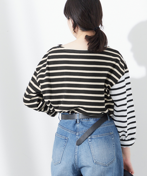 LEMINOR（ルミノール）の「《別注》【Leminor/ルミノア】クレイジーボーダー：カットソー（Tシャツ/カットソー・レディース・ブラック/アイボリー・3）」の17枚目の写真