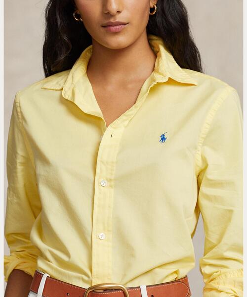 POLO RALPH LAUREN（ポロ ラルフ ローレン）の「リラックスド フィット コットン ツイル シャツ（シャツ/ブラウス・レディース・イエロー系2・L/M/S/XS/XXS）」の4枚目の写真