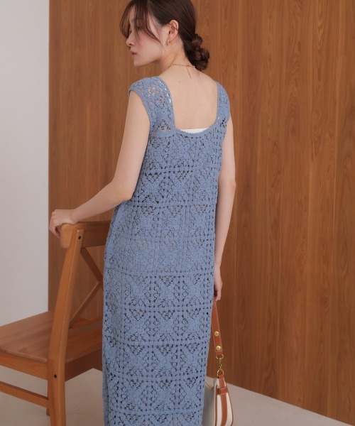 Bab(バブ)の「【お気に入り登録6.9万人!】【サイズ展開あり】クロシェロングワンピース(ワンピース・レディース・ホワイト系その他/A/ブラック/B/イエロー/モカ/ブルー/チャコールグレー・M/XS/S)」の21枚目の写真