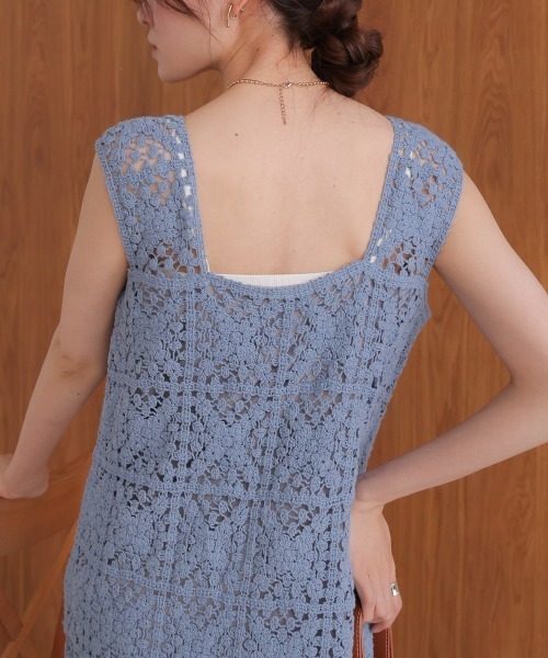 Bab(バブ)の「【お気に入り登録6.9万人!】【サイズ展開あり】クロシェロングワンピース(ワンピース・レディース・ホワイト系その他/A/ブラック/B/イエロー/モカ/ブルー/チャコールグレー・M/XS/S)」の22枚目の写真