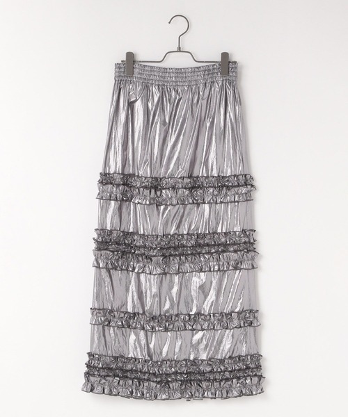 yuw（ユウ）の「メタリックフリルタイトスカート　109068（スカート・レディース・ブラック/シルバー・FREE）」の11枚目の写真