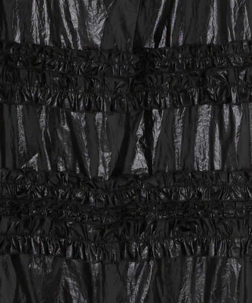 yuw（ユウ）の「メタリックフリルタイトスカート　109068（スカート・レディース・ブラック/シルバー・FREE）」の3枚目の写真