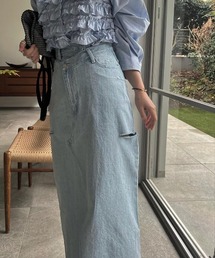 WILLFULLY（ウィルフリー）の「back bi color patchwork remake denim 
