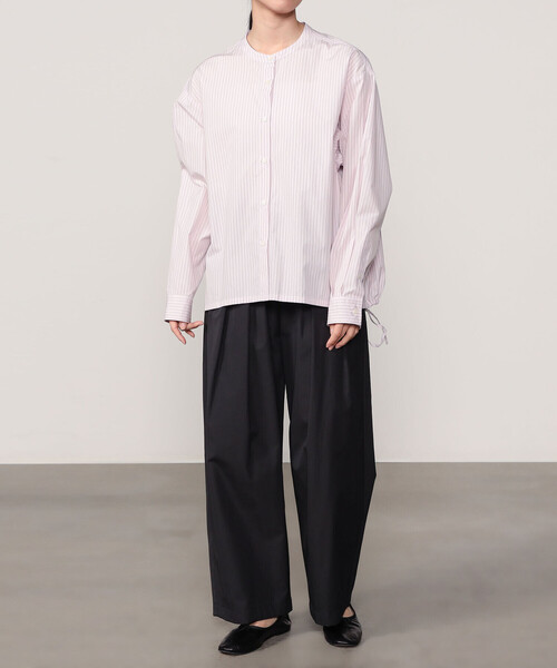 ブラウス シャツ nicholson ＆ nicholson |「別注」ドローストリングブラウス ストライプ WOMEN レディース nicholson&nicholson（ニコルソンアンドニコルソン）の