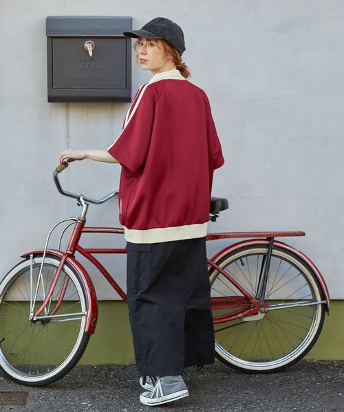 MONO-MART LADY'S（モノマートレディース）の「ナンバリング刺繍半袖トラックジャケット（ジャージ・レディース・ワイン/アイボリー/ネイビー/ブラウン・FREE）」の19枚目の写真