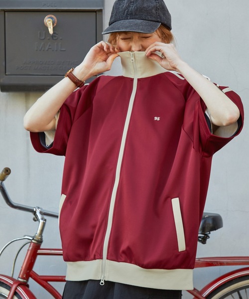 MONO-MART LADY'S（モノマートレディース）の「ナンバリング刺繍半袖トラックジャケット（ジャージ・レディース・ワイン/アイボリー/ネイビー/ブラウン・FREE）」の21枚目の写真