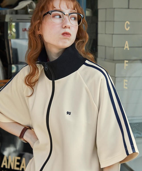 ナンバリング刺繍半袖トラックジャケット MONO-MART LADY'S│MONO-MART