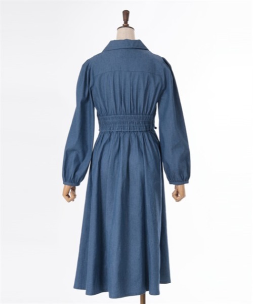 axes femme（アクシーズファム）の「ダブルレースアップデニムワンピース（ワンピース・レディース・ワンウォッシュ/ブラック/インディゴブルー・FREE）」の9枚目の写真