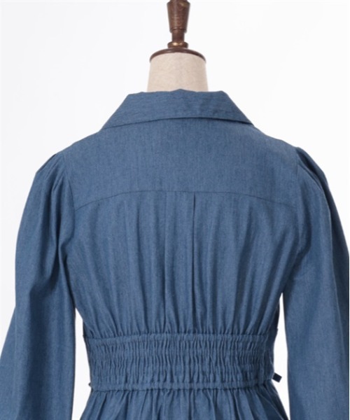 axes femme（アクシーズファム）の「ダブルレースアップデニムワンピース（ワンピース・レディース・ワンウォッシュ/ブラック/インディゴブルー・FREE）」の14枚目の写真