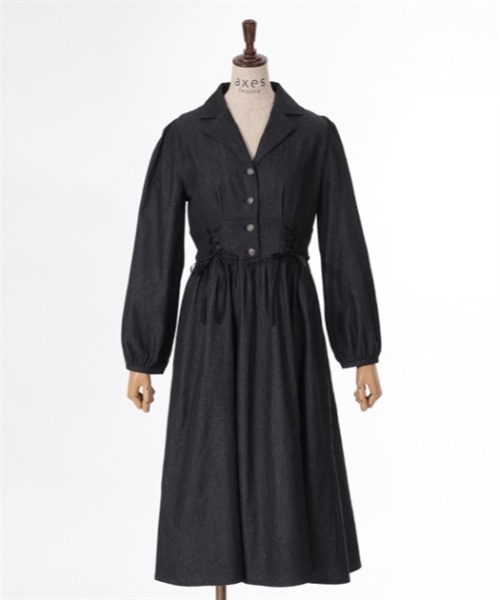 axes femme（アクシーズファム）の「ダブルレースアップデニムワンピース（ワンピース・レディース・ワンウォッシュ/ブラック/インディゴブルー・FREE）」の17枚目の写真
