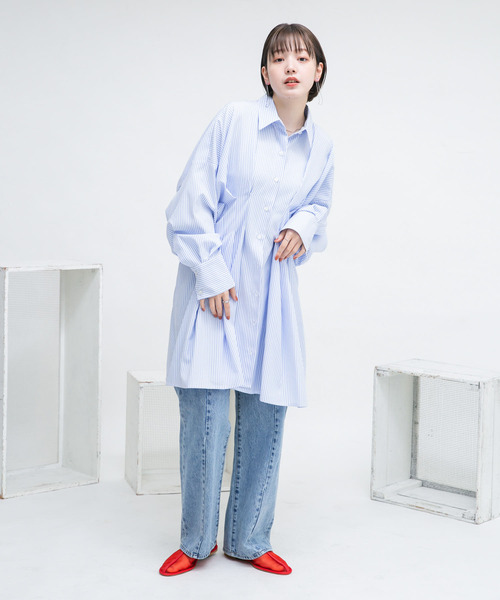 KBF（ケイビーエフ）の「ストライプウエストタックミニワンピース（ワンピース・レディース・ブルー/ライトブルー/グリーン・ONE）」の20枚目の写真