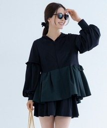 Sono（ソーノ）の「【SONO/ソーノ】Rash Guard ﾊﾟﾌｨ-ｽﾘｰﾌﾞﾌﾘﾙﾄﾘﾑ