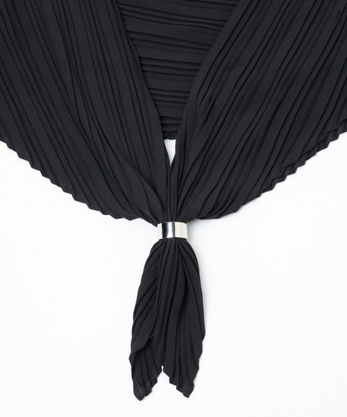 HARE（ハレ）の「プリーツスカーフ(HARE)（ストール/ショール・メンズ・グレー/ブラック・FREE）」の7枚目の写真