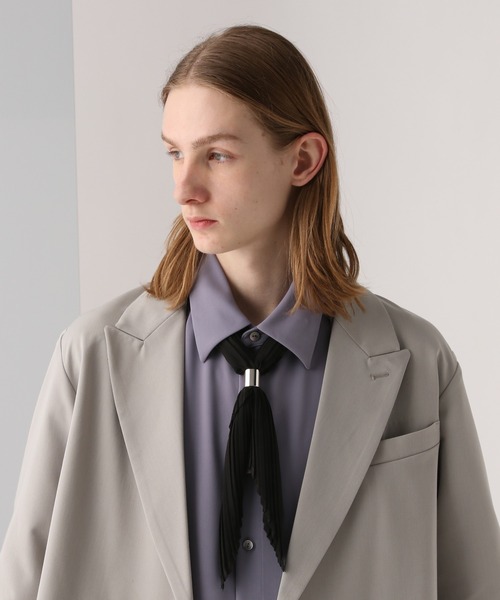 HARE（ハレ）の「プリーツスカーフ(HARE)（ストール/ショール・メンズ・グレー/ブラック・FREE）」の16枚目の写真