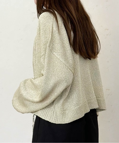 セール】ラメリリーヤーンジップカーデ（カーディガン/ボレロ）｜Per