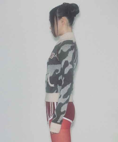 SCULPTOR（スカルプター）の「Camouflage Mohair Raglan Zip-Up/カモフラージュモヘアラグランジップアップ（ニット/セーター・レディース・ライトピンク/ミント・SMALL/MEDIUM/X-SMALL）」の8枚目の写真