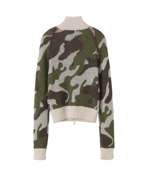 SCULPTOR（スカルプター）の「Camouflage Mohair Raglan Zip-Up/カモフラージュモヘアラグランジップアップ（ニット/セーター・レディース・ライトピンク/ミント・SMALL/MEDIUM/X-SMALL）」の10枚目の写真