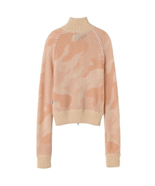 SCULPTOR（スカルプター）の「Camouflage Mohair Raglan Zip-Up/カモフラージュモヘアラグランジップアップ（ニット/セーター・レディース・ライトピンク/ミント・SMALL/MEDIUM/X-SMALL）」の4枚目の写真