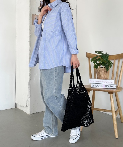 CLEA(クレア)の「巾着付き メッシュ編カゴトートバッグ(トートバッグ・レディース・ブラック/アイボリー/ベージュ・FREE)」の21枚目の写真