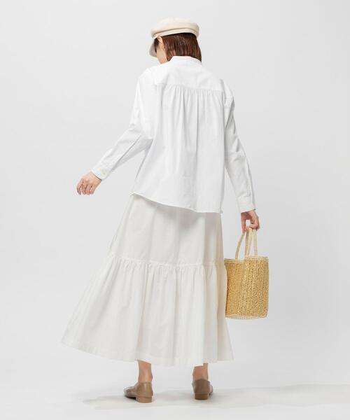 SOMETHING(サムシング)の「SOMETHING(サムシング)バンドカラーシャツ(シャツ/ブラウス・レディース・ホワイト・M/S)」の13枚目の写真