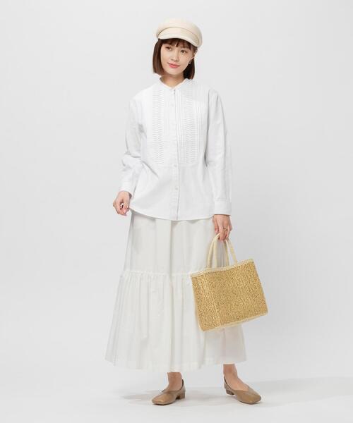SOMETHING(サムシング)の「SOMETHING(サムシング)バンドカラーシャツ(シャツ/ブラウス・レディース・ホワイト・M/S)」の14枚目の写真